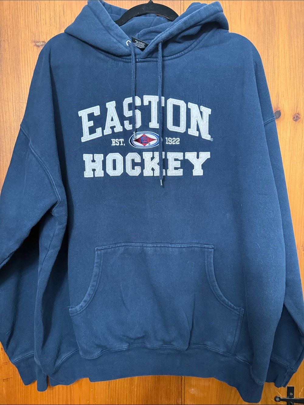 Easton Men's Navy Hoodie Pullover with Pouch  Pocket Hockey Hoodie